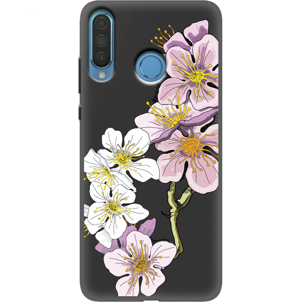Чохол Boxface Huawei P30 Lite Cherry Blossom Чорний силікон (36871-cc4-37511)