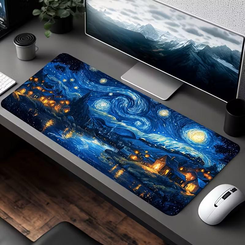 Коврик геймерский резиновый Van Gogh Starry Night XL 30x70 см (VG-SN-3070) - фото 2 Коврик геймерский резиновый Van Gogh Starry Night XL 30x70 см (VG-SN-3070) - фото 2