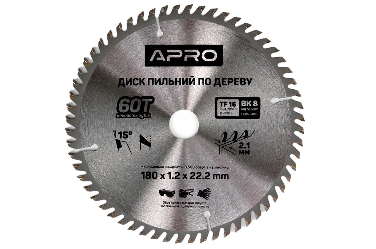 Диск пильний по дереву Apro 180 x 22,220 мм x 60T (830137)