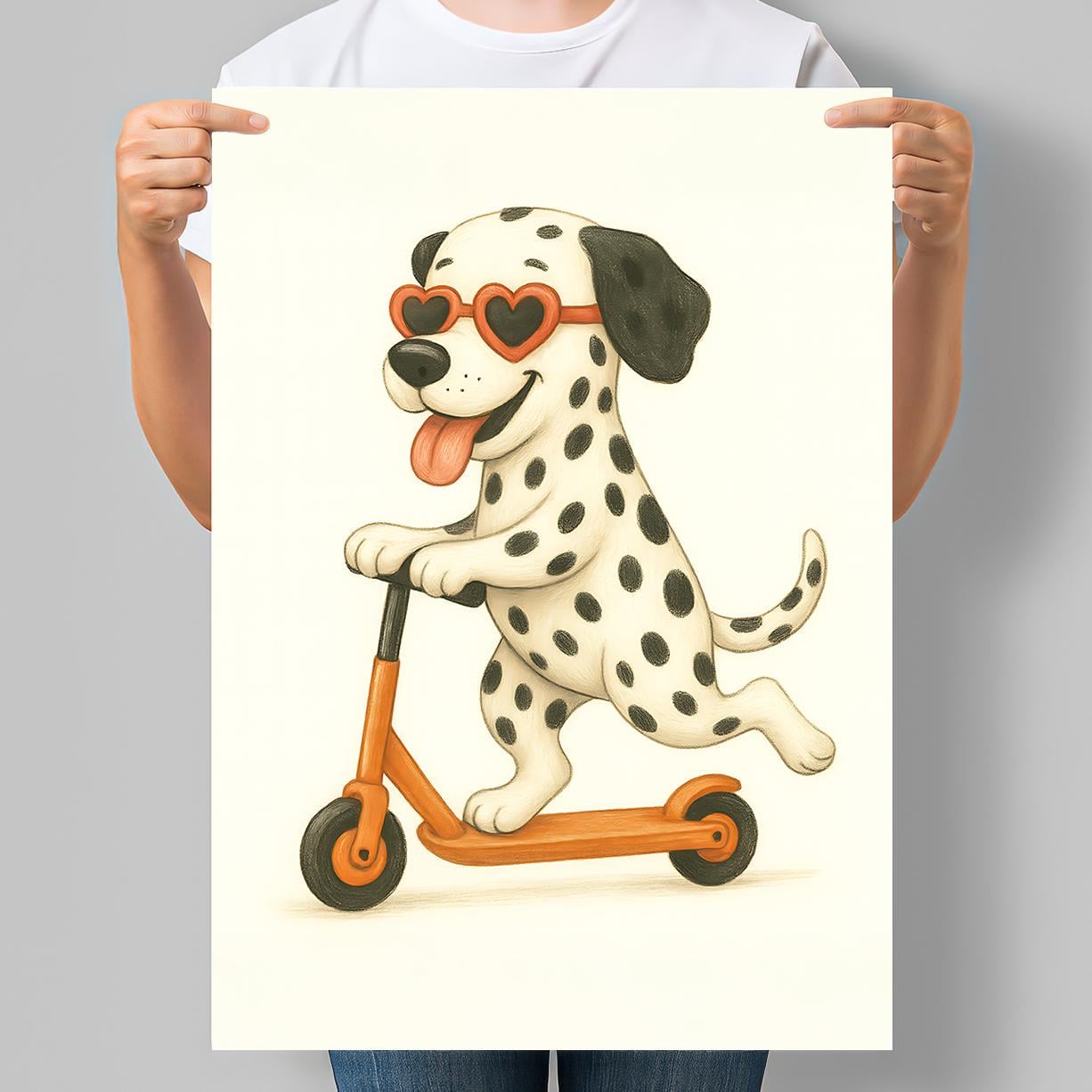 Постер дитячий Далматинець на самокаті 42x60 см A2 без рамки (DYT076_A2)