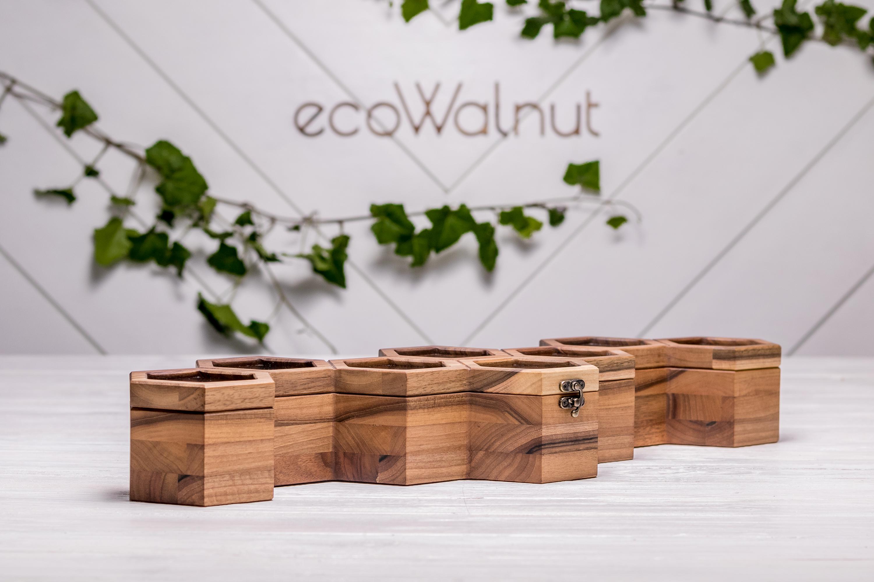 Коробочка подставка EcoWalnut для 8 часов со стеклянной крышкой (EB-16.8.1) - фото 6