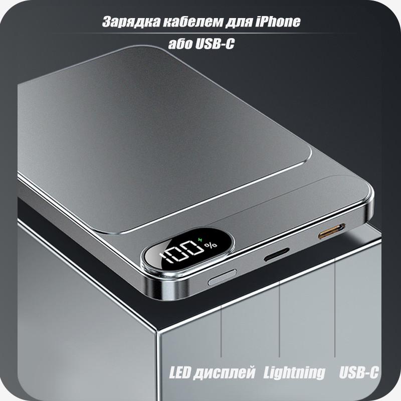 Повербанк беспроводной JYC MagSafe с беспроводной зарядкой для iPhone 10000 mAh 20W (19480573) - фото 8