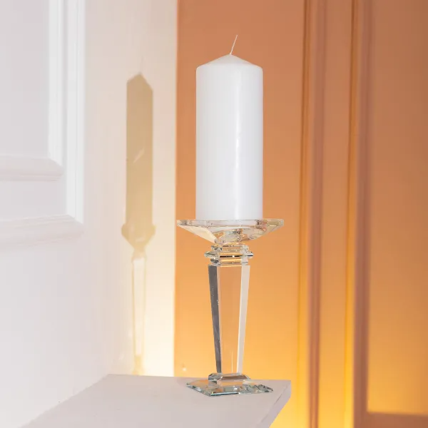 Подсвечник стеклянный Sylvie crystal с квадратным основанием 20 см Прозрачный - фото 4 Подсвечник стеклянный Sylvie crystal с квадратным основанием 20 см Прозрачный - фото 4