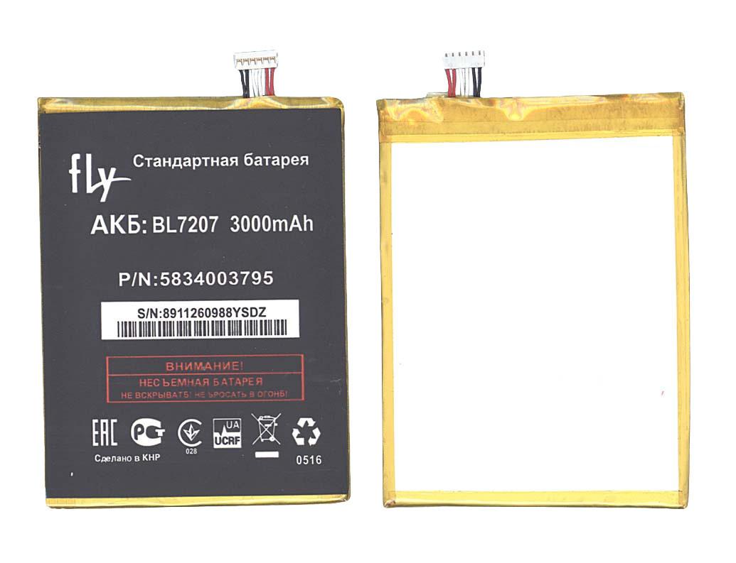 Аккумулятор для смартфона Fly BL7207 IQ4511 Tornado One Octa 3,7V 3000 mAh 11,1 Wh Black