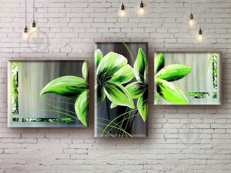 Модульная картина акрилом цветы ArtStar MHM17_3_069 размер 55 х 110 см