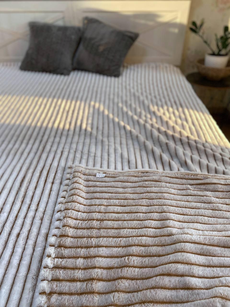 Плед плюшевий 200х230 см Сірий з коричневим (Д-Mpled003/3-03) - фото 3 Плед плюшевий 200х230 см Сірий з коричневим (Д-Mpled003/3-03) - фото 3