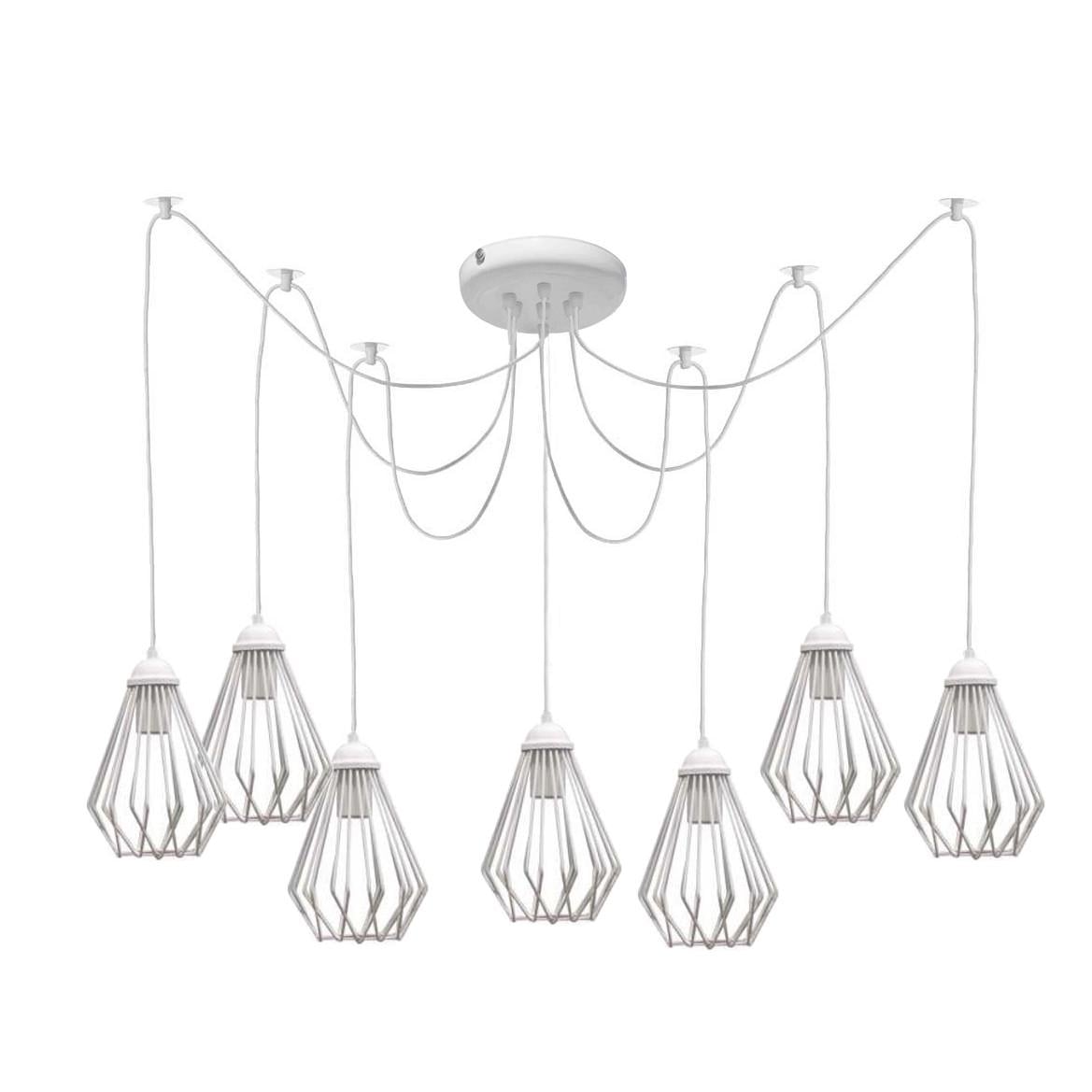 Люстра MSK ELECTRIC Silvia на семь плафонов под лампы Е27 Белый (NL 05371-7 W)