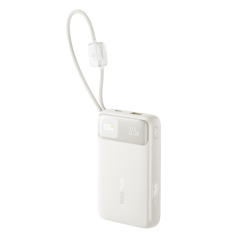 Повербанк BASEUS EnerFill FC11 20000 mAh 22,5W с кабелями Type-C/Lightning Powerbank быстрая зарядка White (130957382)