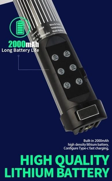 Світлодіодне світло для відеозйомки та селфі RGB Stick 30 см (LED-RL-30SL) - фото 4