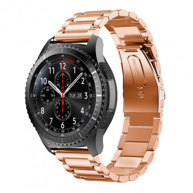 Металлический ремешок Watchbands Stainless Premium для Samsung Gear S3/Samsung Galaxy Watch 46 мм Silver Rose Gold (WB006METALROSEGOLD)