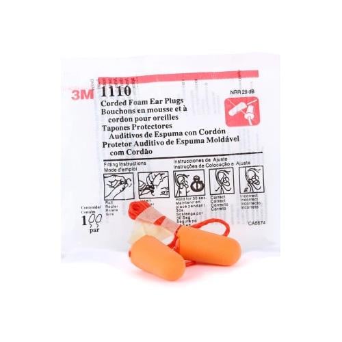 Беруші зі шнурком 3M 1110 29дБ 10 пар Orange (957030) - фото 2