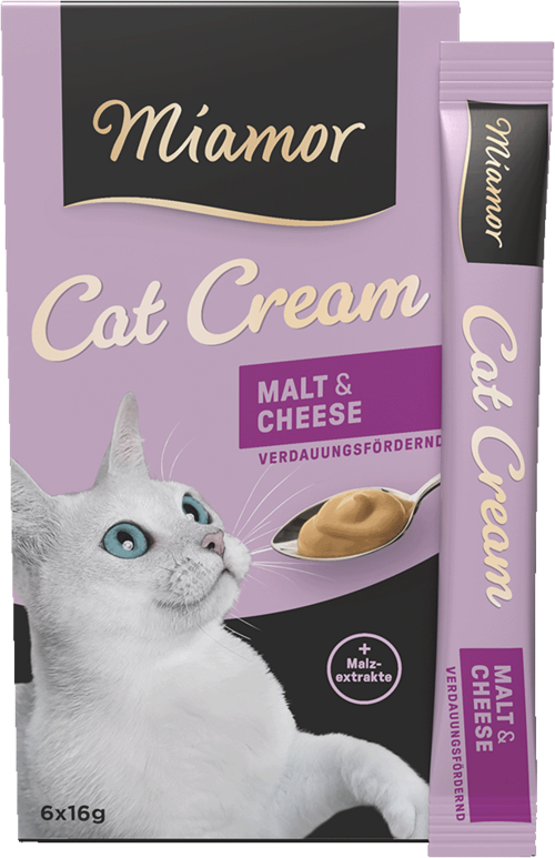 Сливочный крем лакомства для выведения шерсти Miamor Cat Cream Snack с творогом и солодом для кошек 15 г 6 шт. (4000158743077)