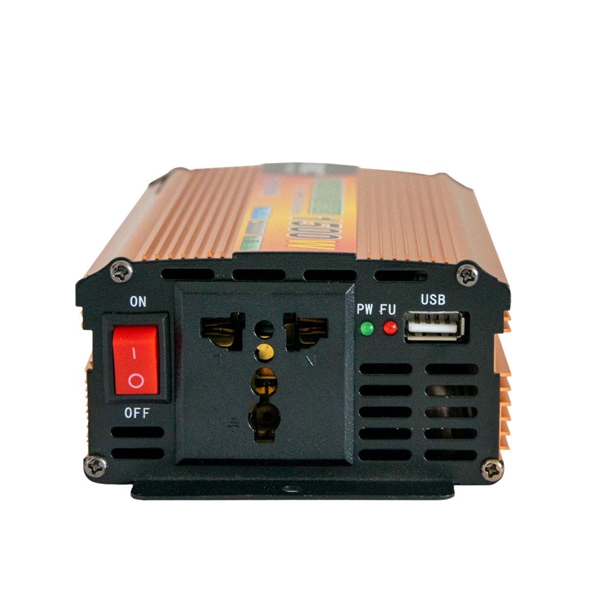 Інвертор-перетворювач UKC SSK-1500W DC12 V-AC220 V (1009825-Orange) - фото 5