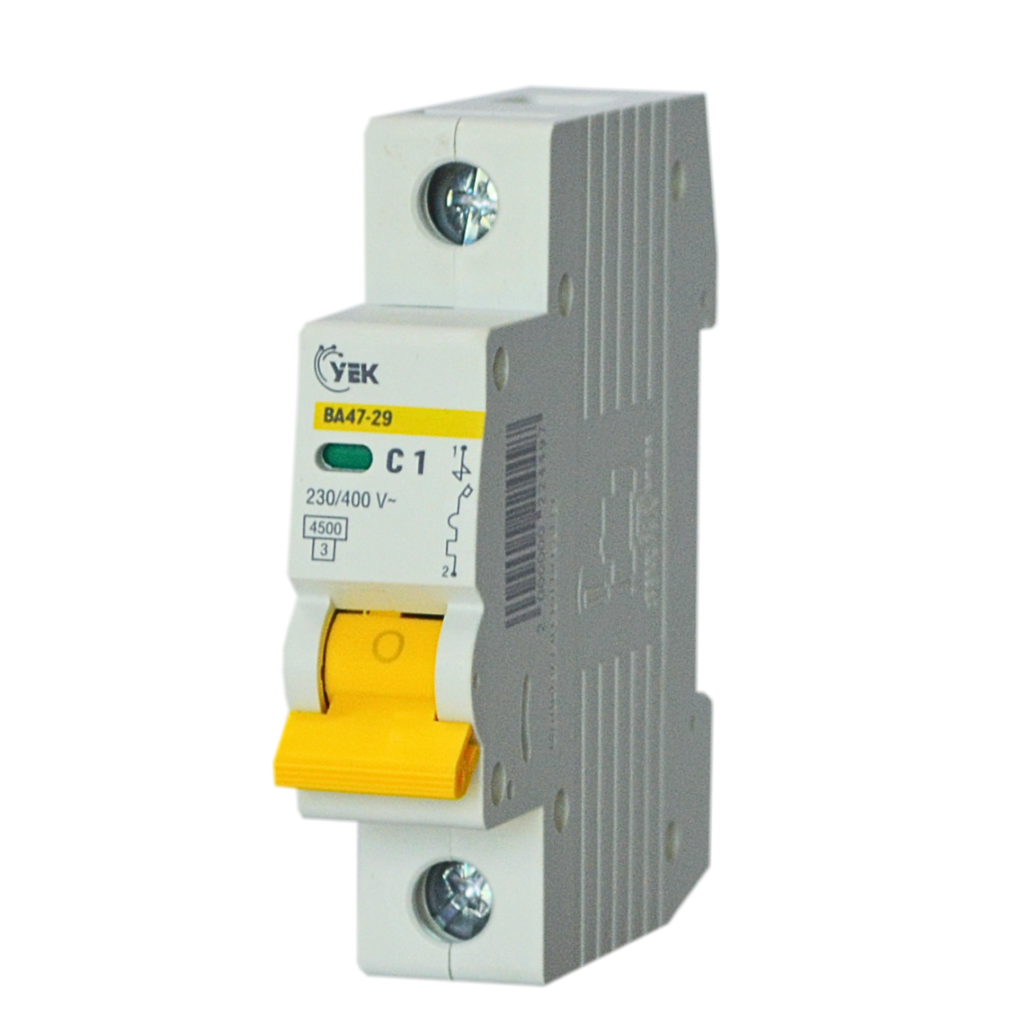 Выключатель автоматический УЕК ВА47-29 1P 1A 4,5кА C (MVA20-1-001-C-U) Выключатель автоматический УЕК ВА47-29 1P 1A 4,5кА C (MVA20-1-001-C-U)
