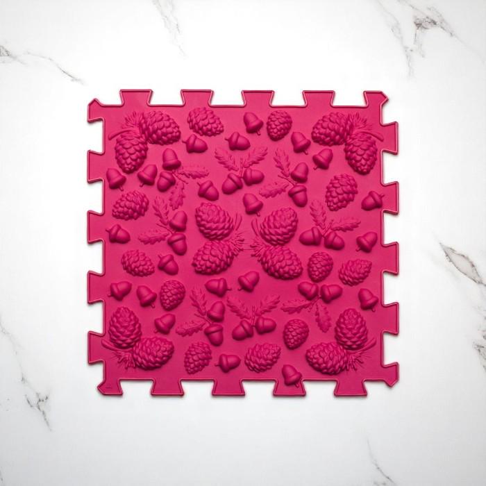 Развивающий коврик массажный Пазл Желуди 1 элемент Малиновый (RO560021) - фото 2