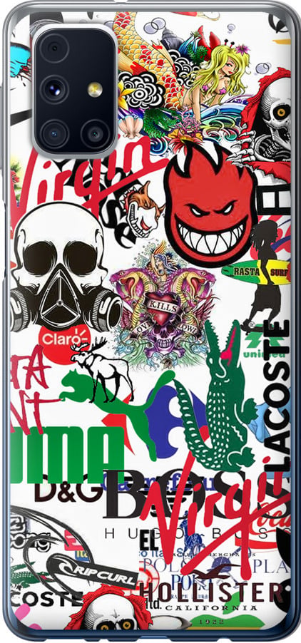 Чехол на Samsung Galaxy M31s M317F Many different logos (4022u-2055-42517)