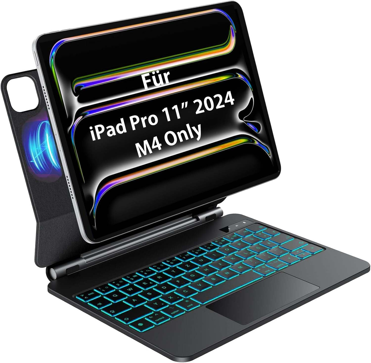Чохол-клавіатура OMOTON Magic Keyboard для iPad Pro 11 M4 2024 з підсвіткою та трекпадом Black (3076488823)