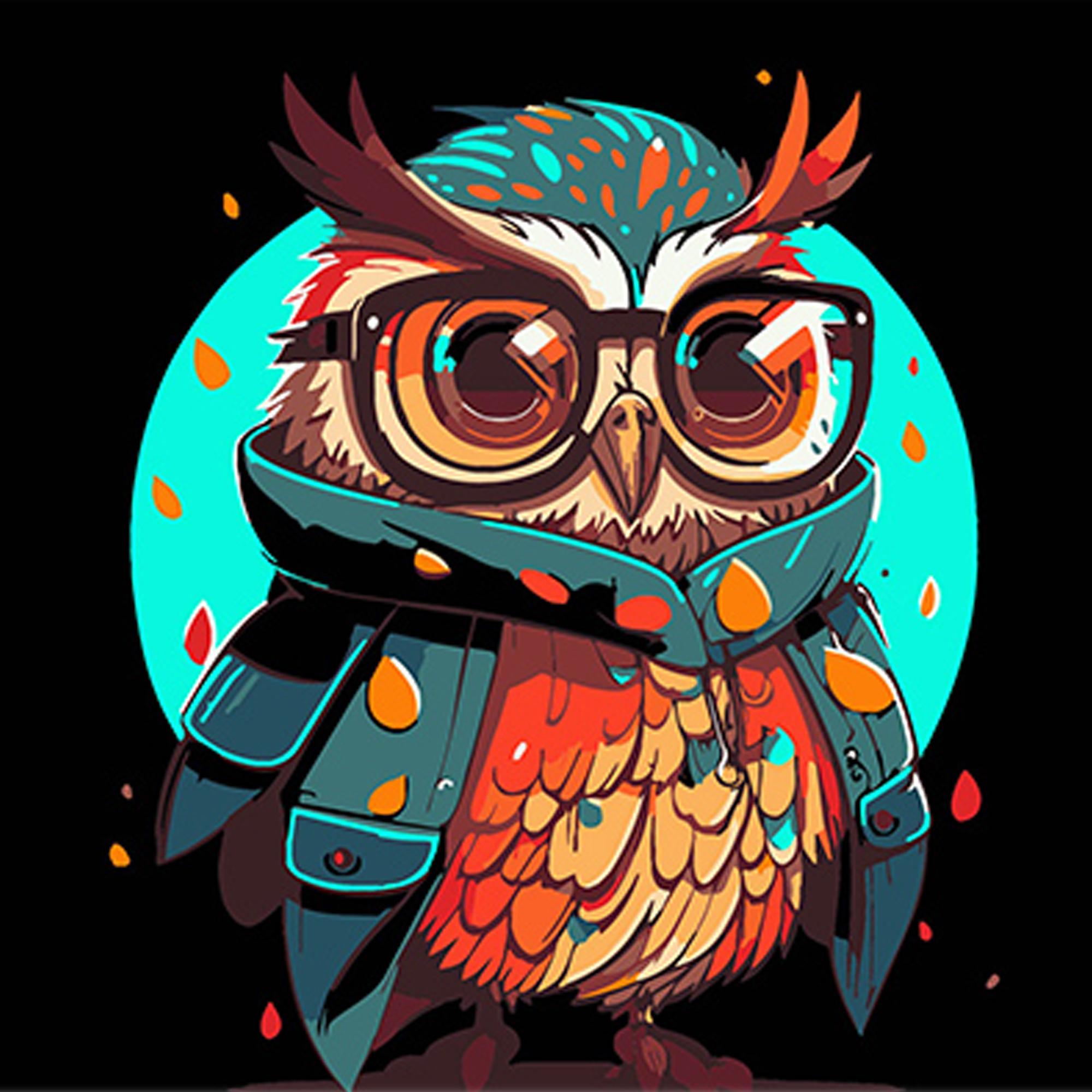 Картина по номерам Strateg Премиум Яркость пернатого мудреца на черном фоне 30x30 см (SH3030-5)