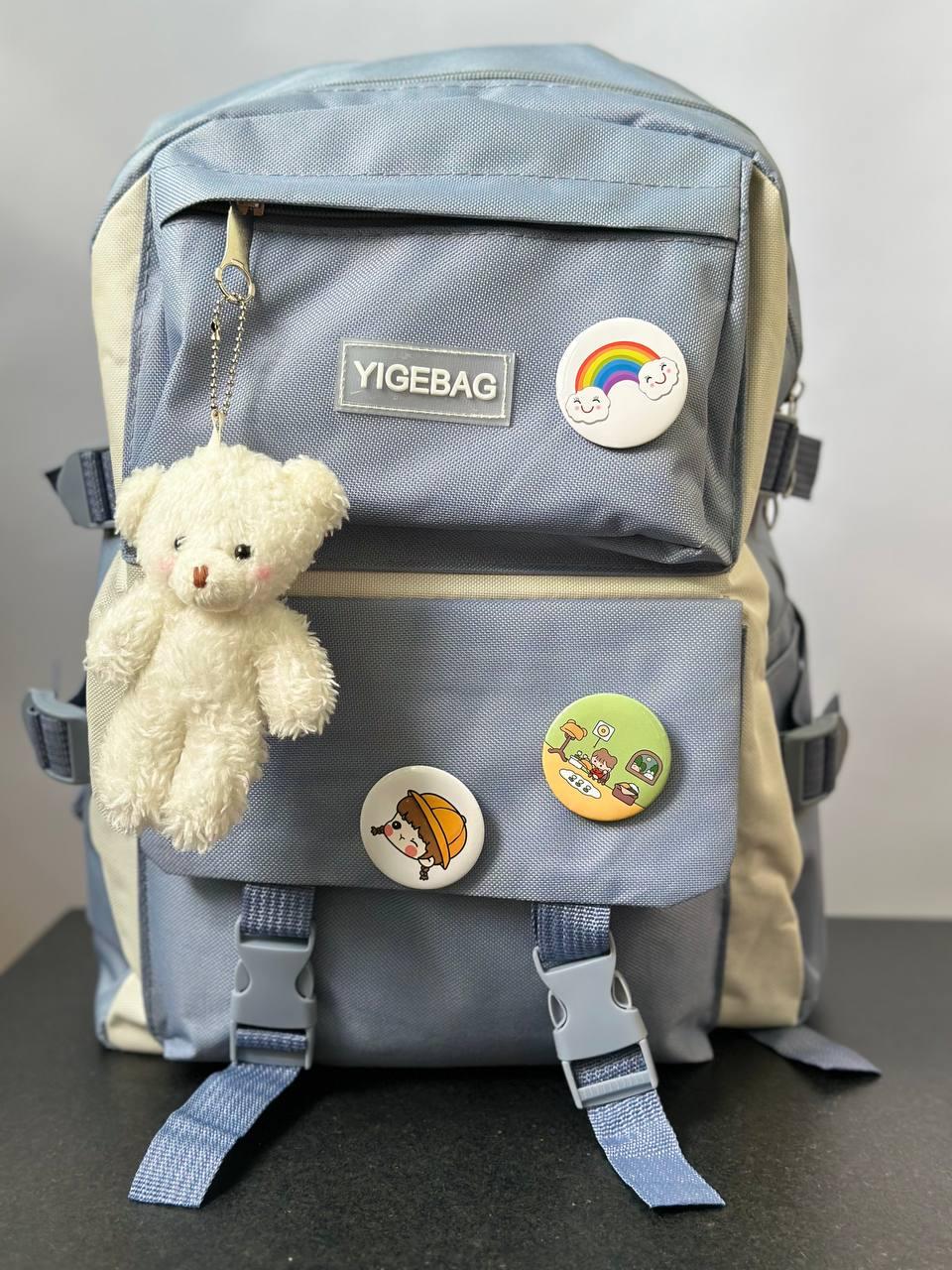 Комлект шкільний рюкзак/сумка/клатч/брелок Блакитний (27795675) - фото 8 Комлект шкільний рюкзак/сумка/клатч/брелок Блакитний (27795675) - фото 8