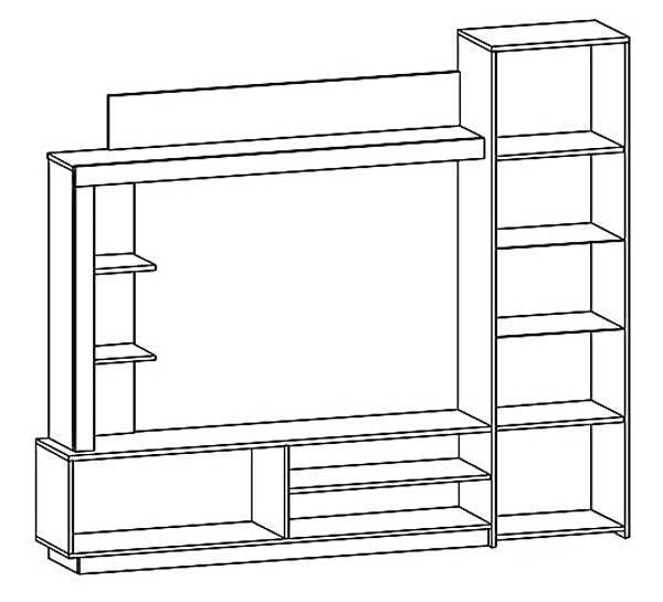 Стінка у вітальню Мебель-Сервіс Тренто Дуб самоа/Білий (26965686) - фото 2 Стінка у вітальню Мебель-Сервіс Тренто Дуб самоа/Білий (26965686) - фото 2