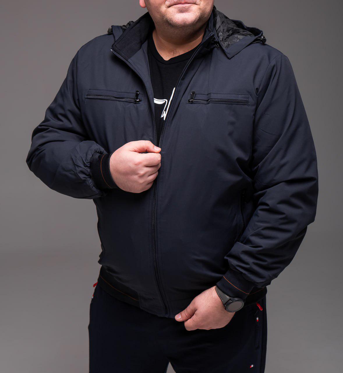 Ветровка мужская демисезонная батал р. 64 Синій (2428/1/3) - фото 6