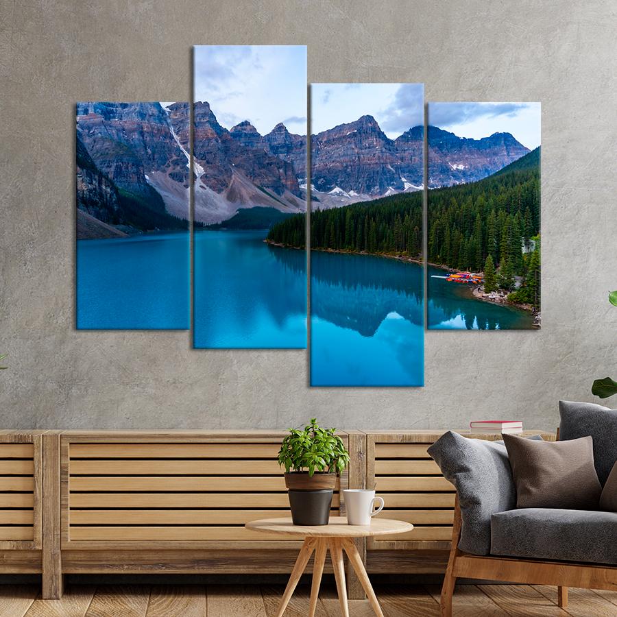 Картина природа Лес и горы на берегу озера Морейн 129x90 см (A1082-4)