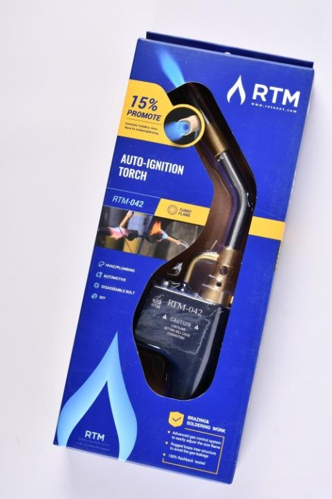 Пальник газовий зварювальний RTM-042 під МАПП з п'єзозапалюванням та регулюванням полум'я Чорний (11793js)