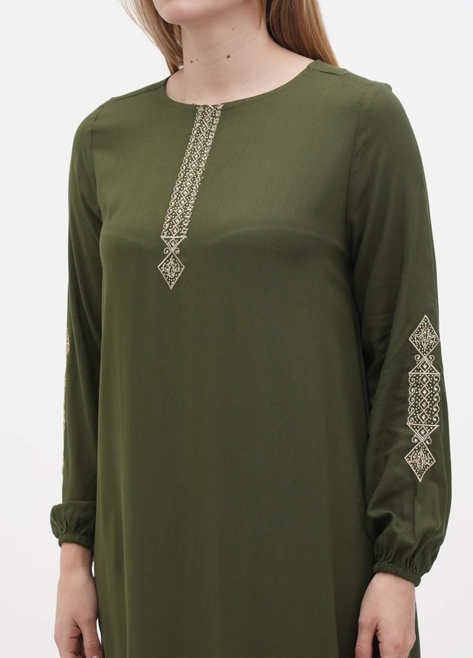 Платье Juliet Deluxe вискоза р. 52 Хаки (33438-02-52) - фото 3 Платье Juliet Deluxe вискоза р. 52 Хаки (33438-02-52) - фото 3