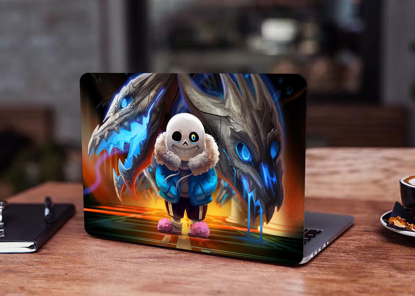 Декоративная наклейка на ноутбук 17,3" Undertale dragons 400х260 мм (100868_17)