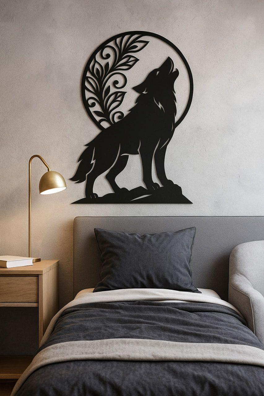 Панно декоративное настенное Moltis Волк 65х90 см Черный (MP-110-6)