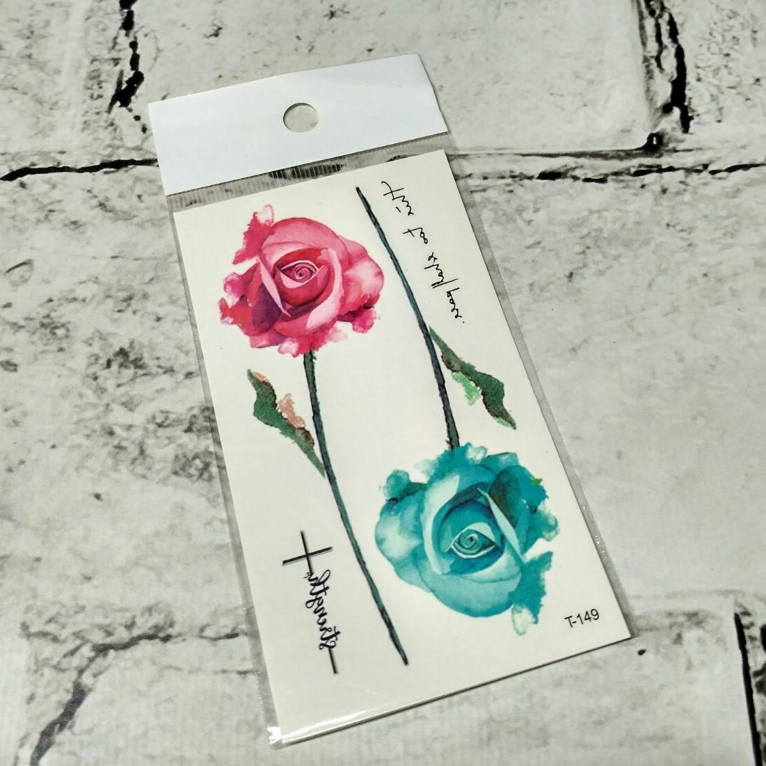 Тату временное Розы лист 6x10.5 см (Т-149)