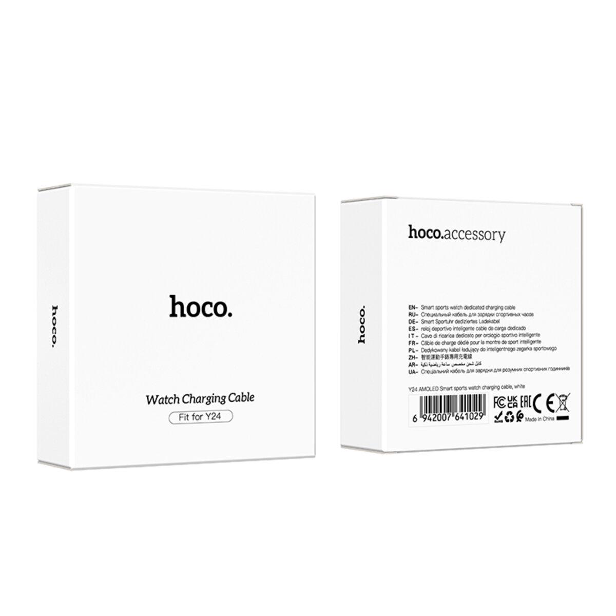 Зарядний пристрій бездротовий для смарт-годинника Hoco Y24 AMOLED Smart sports watch charging cable 60 см White (6942007641029) - фото 4 Зарядний пристрій бездротовий для смарт-годинника Hoco Y24 AMOLED Smart sports watch charging cable 60 см White (6942007641029) - фото 4