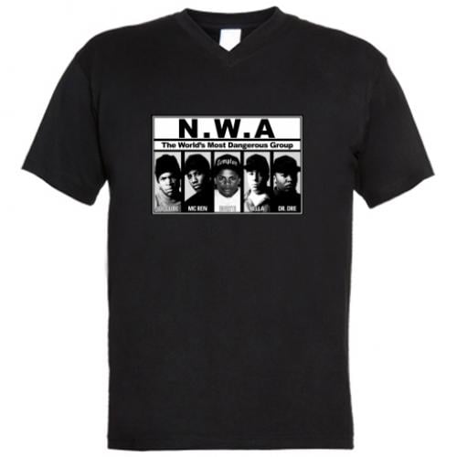 Футболка мужская с V-образным вырезом "N.W.A." L Черный (300903-2-39607-L) Футболка мужская с V-образным вырезом "N.W.A." L Черный (300903-2-39607-L)
