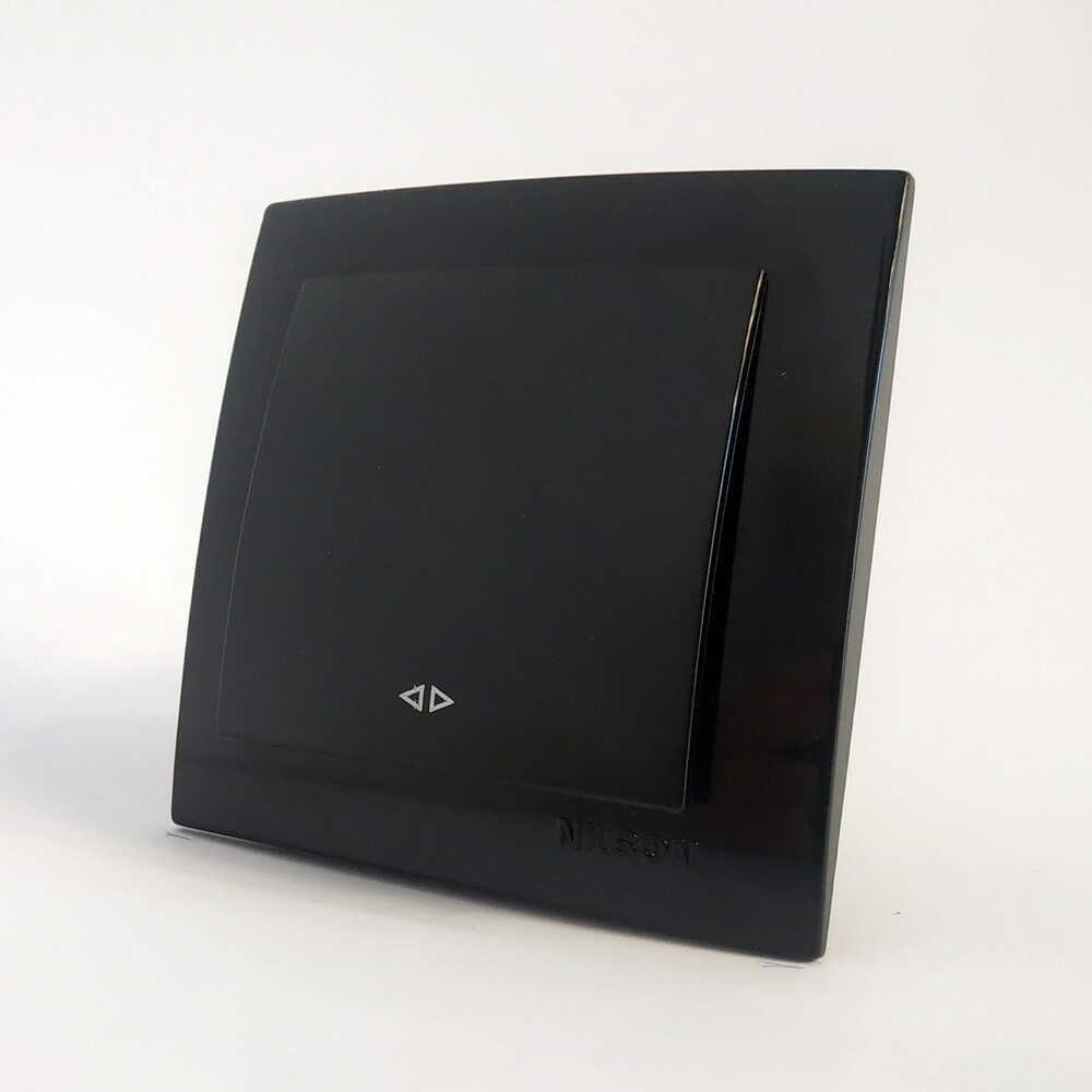 Вимикач проміжний одноклавішний Nilson Touran Чорний (00000024665)