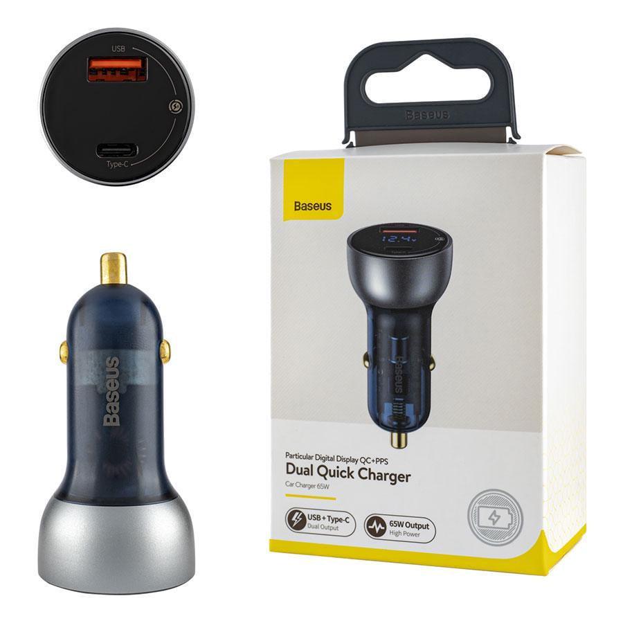 Зарядное устройство автомобильное BASEUS Particular Digital Display QC+PPS Dual Quick Charger Car Charger 65W Shallow (CCKX-C0A) - фото 2 Зарядное устройство автомобильное BASEUS Particular Digital Display QC+PPS Dual Quick Charger Car Charger 65W Shallow (CCKX-C0A) - фото 2