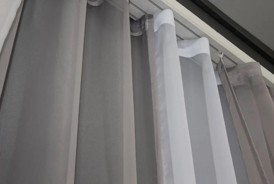 Комплект штор Инь/Янь шифон 1,5х2,7 м 4 шт. Белый/Серый (010дк) - фото 6