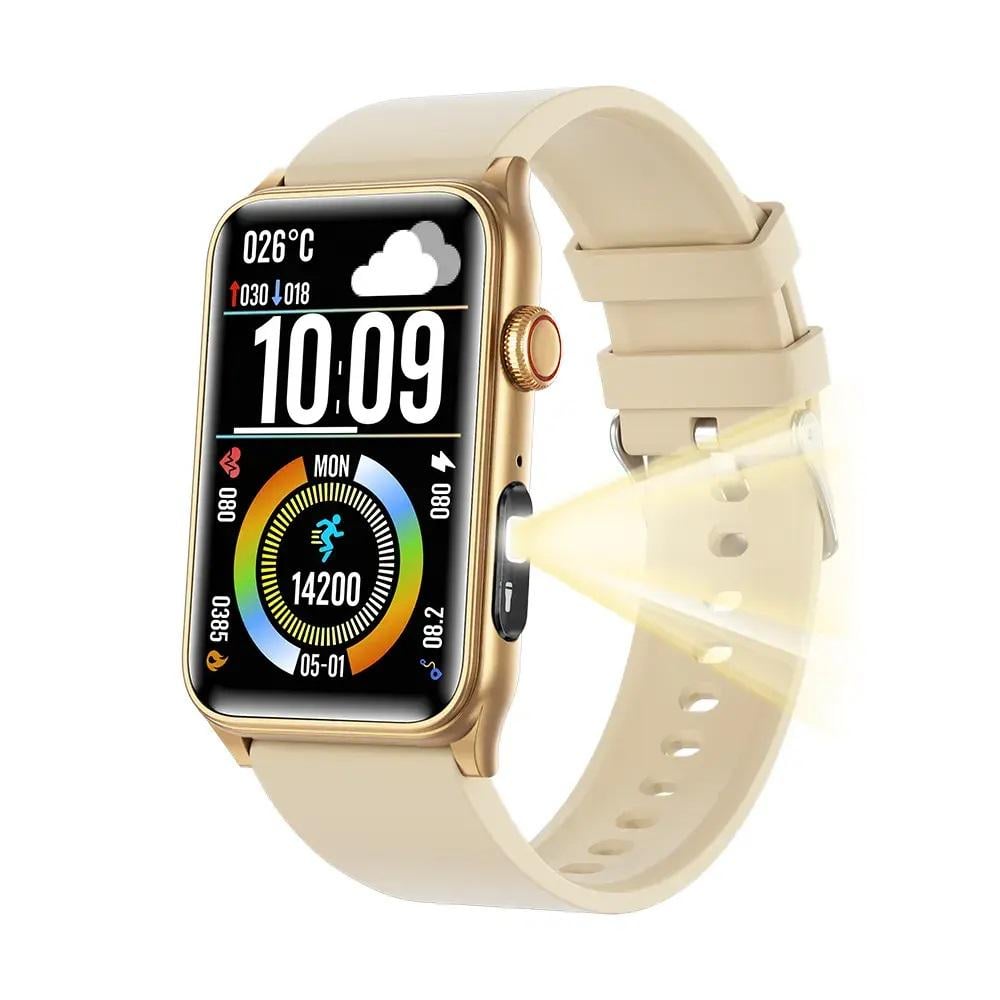 Фитнес-браслет женский Lemfo G50 с тонометром/глюкометром/пульсоксиметром/термометром Gold (26552829)