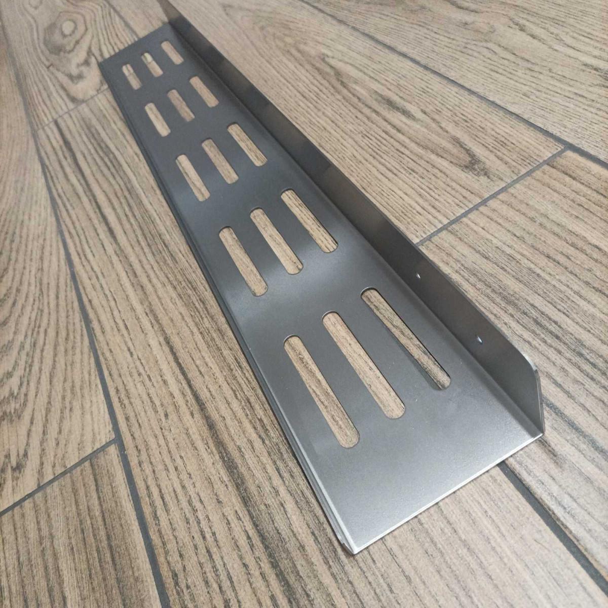 Поличка для ванной кімнати Disfact HL-65 L-форми довга пряма відкрита з товстої нержавіючої сталі 65 см Сріблястий матовий (3328) - фото 8