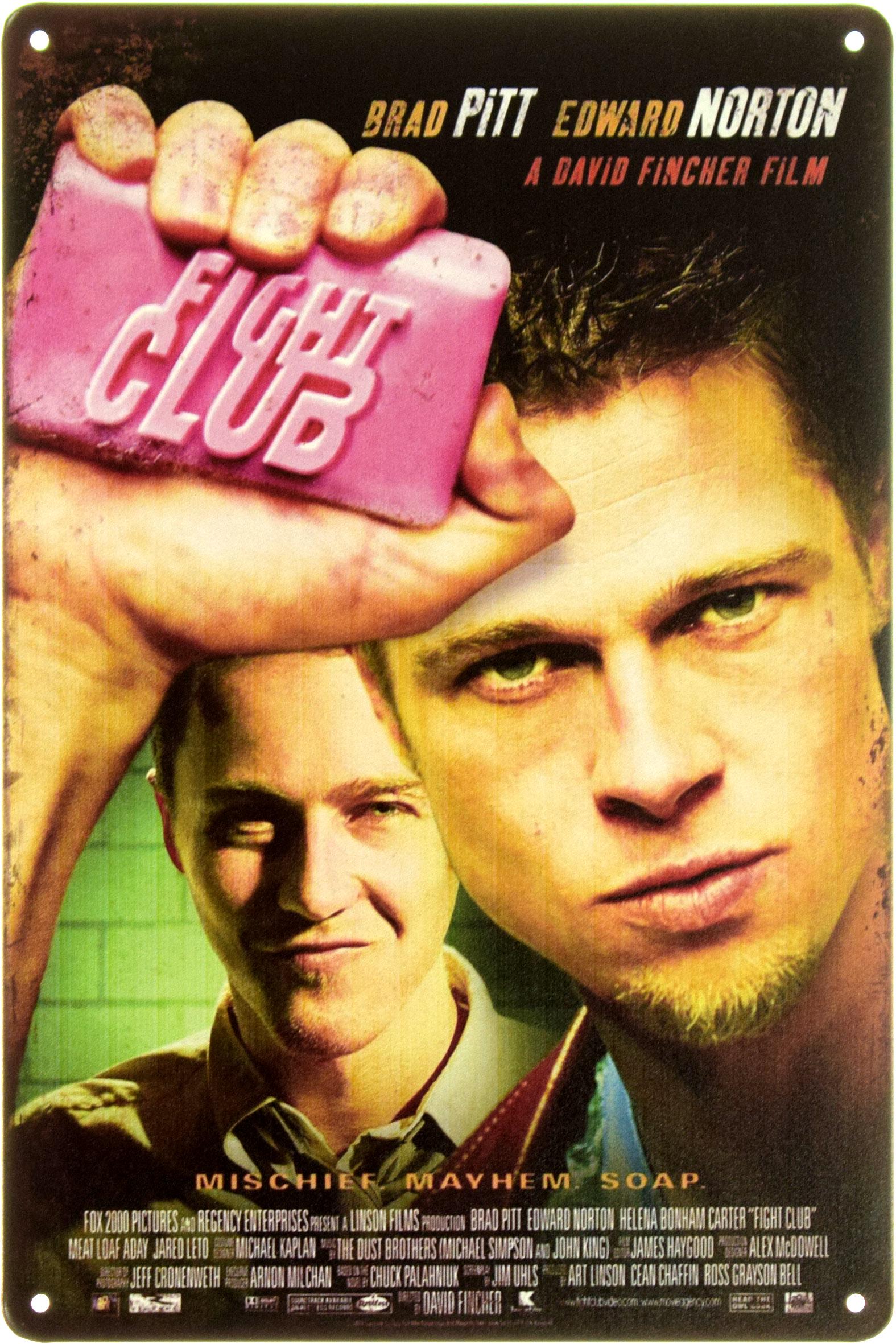 Табличка металева "Fight Club Brad Pitt, Edward Norton" 20x30 см (ms-104018)