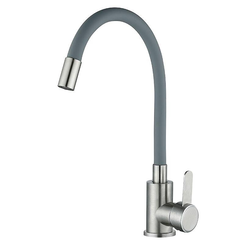 Смеситель для кухни с серым гибким изливом MIXXUS FAN-011 REFL Gray (MI6106)