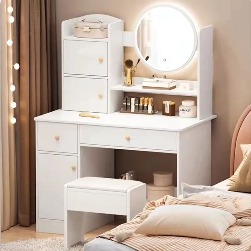 Столик для макіяжу TT811 із дзеркалом з LED підсвіткою та шафками 80х40х128 см Білий - фото 8 Столик для макіяжу TT811 із дзеркалом з LED підсвіткою та шафками 80х40х128 см Білий - фото 8