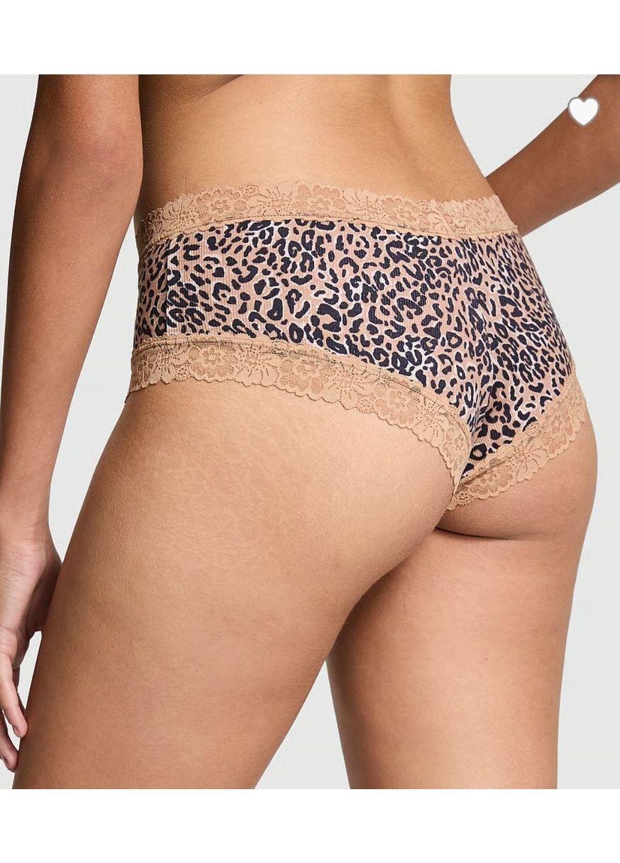 Трусики-чіки жіночі леопардові з мереживом PINK Victoria's Secret S Бежевий (2766434338) - фото 3 Трусики-чіки жіночі леопардові з мереживом PINK Victoria's Secret S Бежевий (2766434338) - фото 3