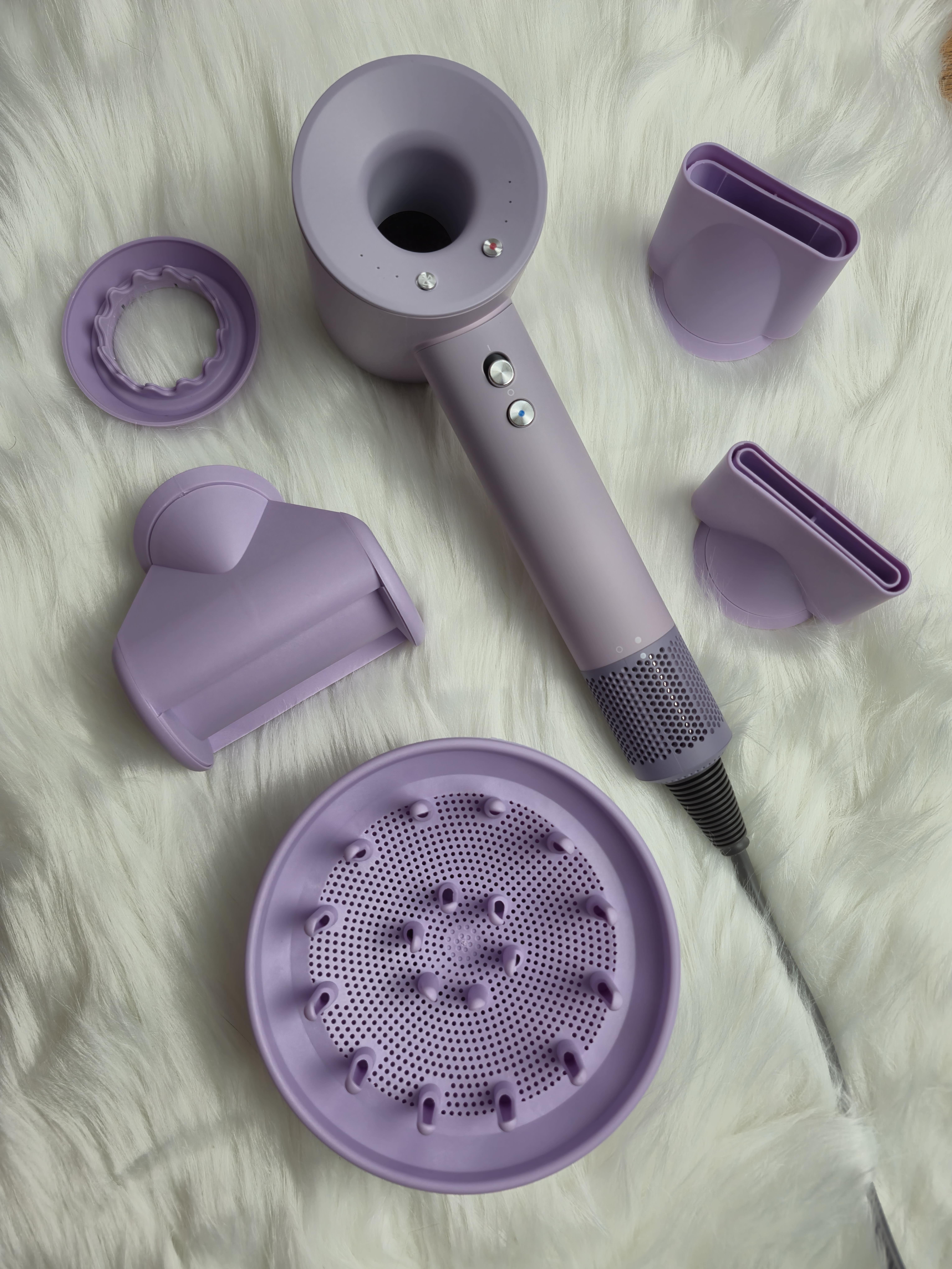 Фен для волосся Super Hair Dryer 5 насадок 1600 Вт Лавандовий (20006)