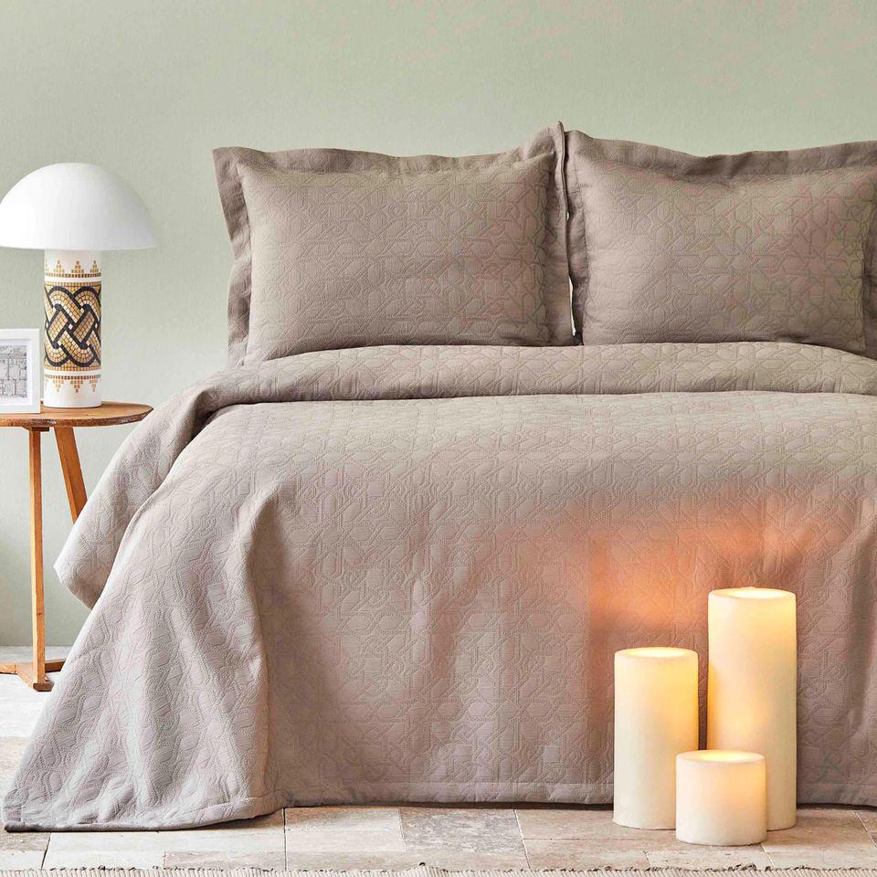 Покривало з наволочкою Karaca Home-Back To Basic vizon 160х240 см полуторний (63014)