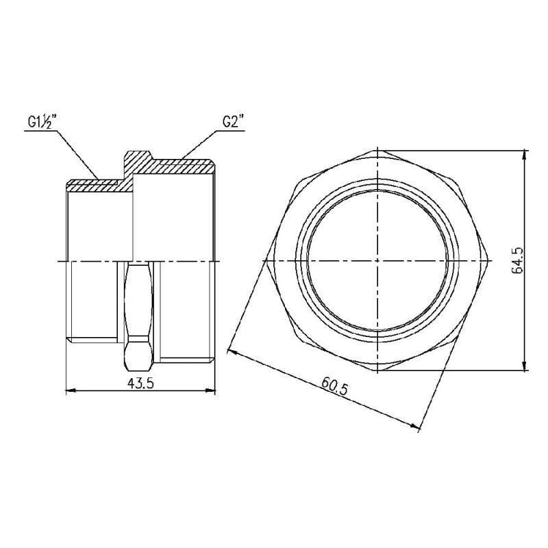 Ниппель редукционный SD Forte 2х1-1/2" (SF3595040/FRRS00002570) - фото 2 Ниппель редукционный SD Forte 2х1-1/2" (SF3595040/FRRS00002570) - фото 2