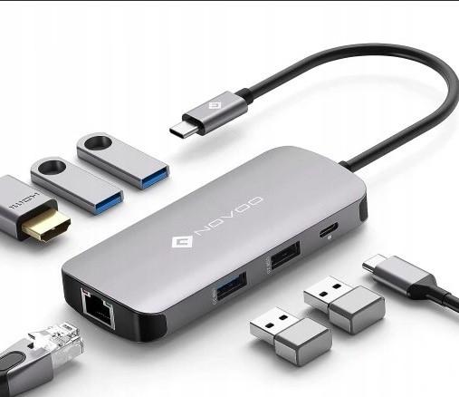 Зарядка для ноутбуков и планшетов MacBook Novoo R7 USB-C 7в1 HDMI 4K USB 3.0 SD/TF PD - фото 6 Зарядка для ноутбуков и планшетов MacBook Novoo R7 USB-C 7в1 HDMI 4K USB 3.0 SD/TF PD - фото 6