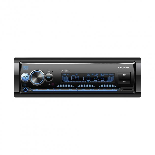 Автомагнітола CYCLONE MP-1024 1DIN BA USB/MicroSD/FM/Bluetooth/RGB підсвітка/MP3/пульт ДУ (ML-04832)