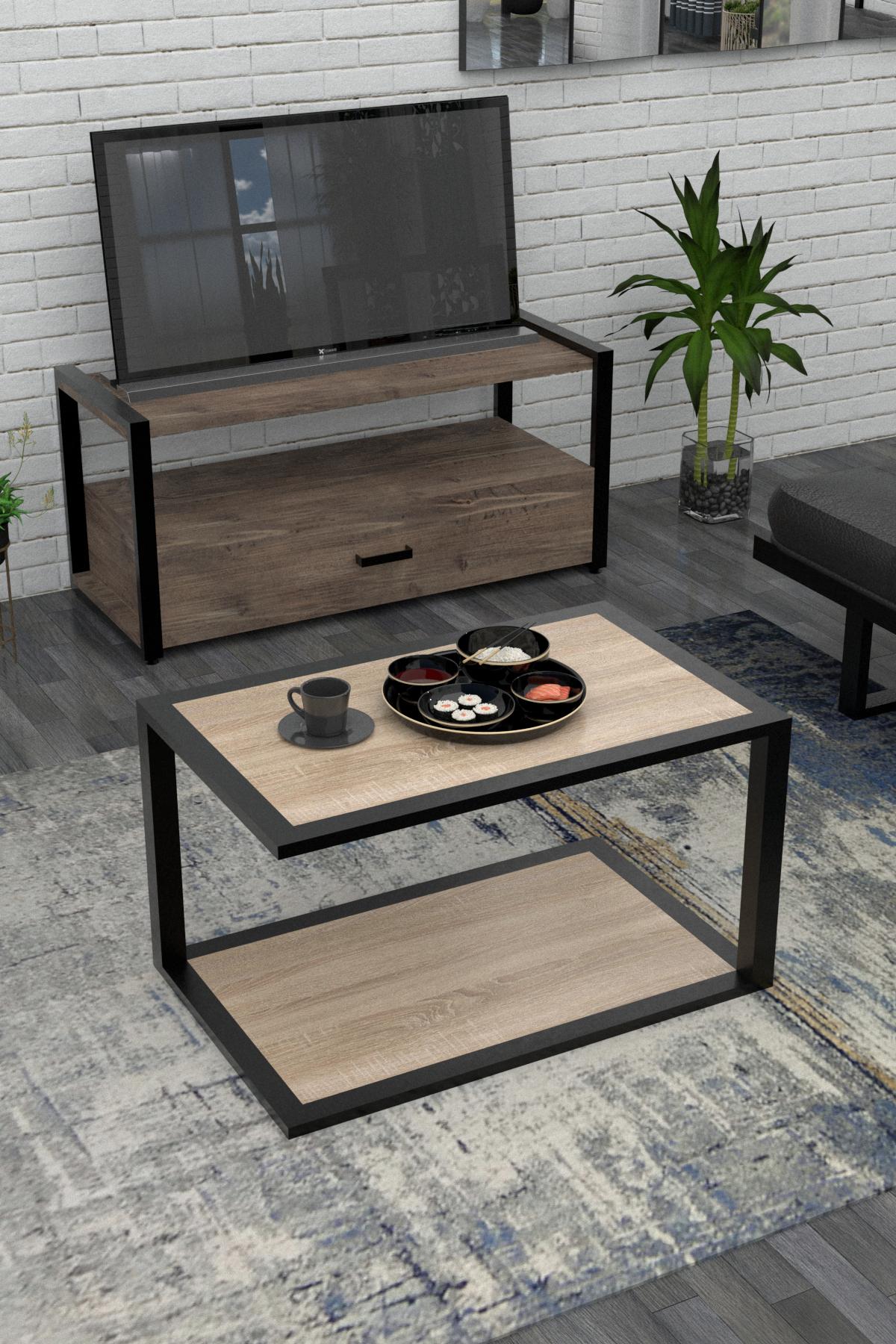 Журнальный столик EcoLoft Balance DSP-1110 в стиле лофт Дуб Сонома (27398217)