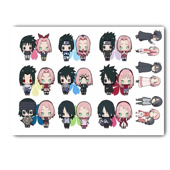 Стикеры наклейки аниме Саске Сакура Наруто А4 лист 29х21 см (stik_110)