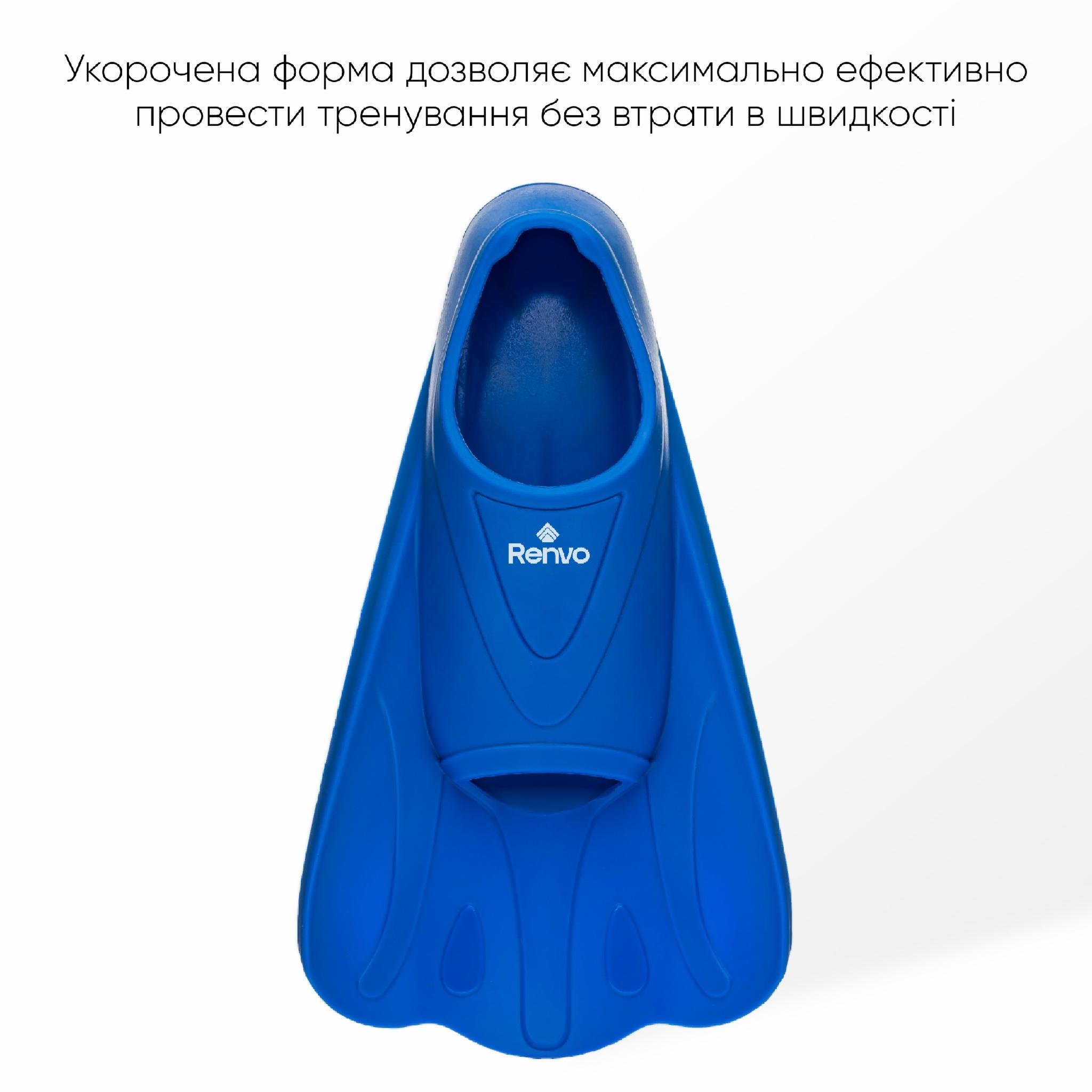 Ласты короткие для тренировки в бассейне Renvo Criz с закрытой пяткой р. 36-38 Синий (SF120-04 36-38) - фото 3